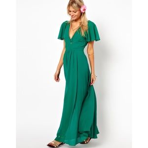green maxi dress asos